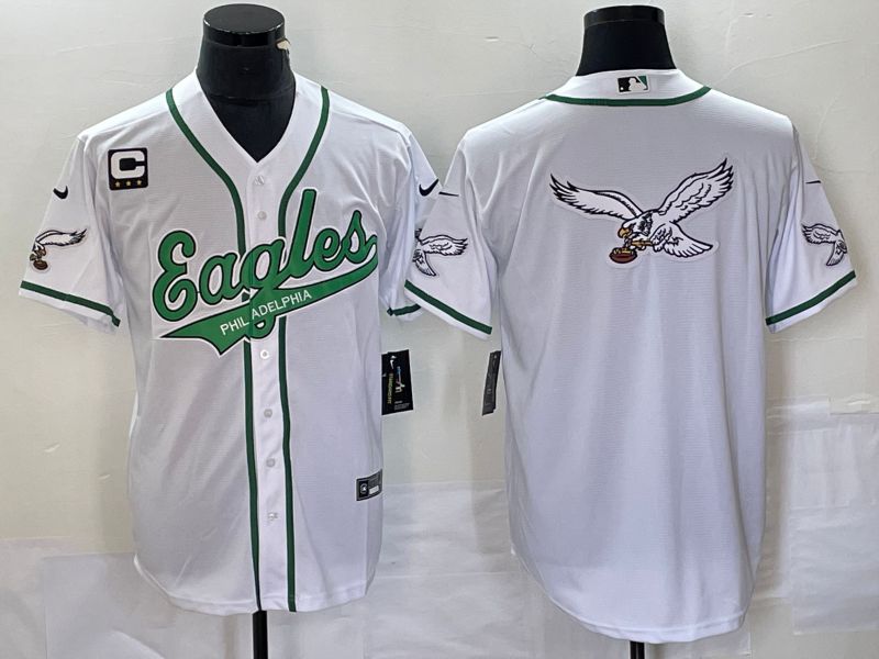 Men Philadelphia Eagles Blank White Nike 2023 Co Branding Game NFL Jersey style 6